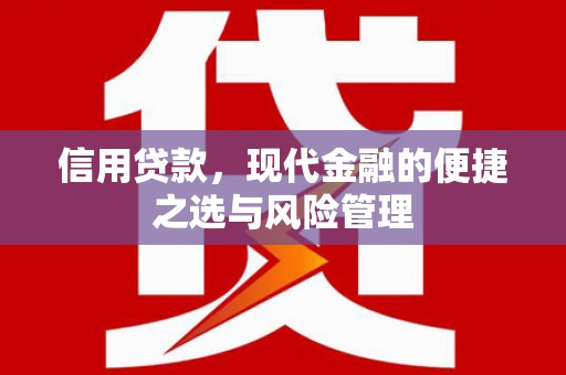迎泽信用贷款，现代金融的便捷之选与风险管理