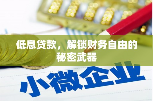 迎泽低息贷款，解锁财务自由的秘密武器