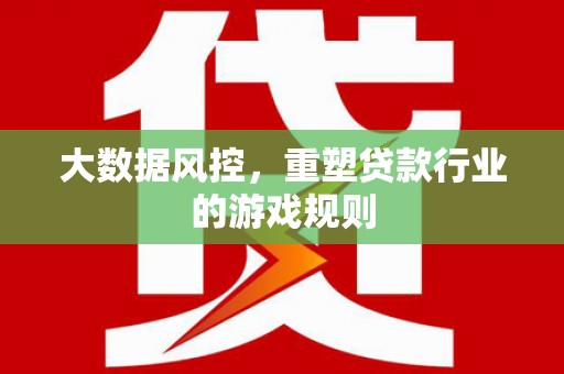 迎泽大数据风控，重塑贷款行业的游戏规则