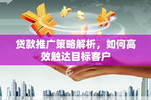迎泽贷款推广策略解析，如何高效触达目标客户