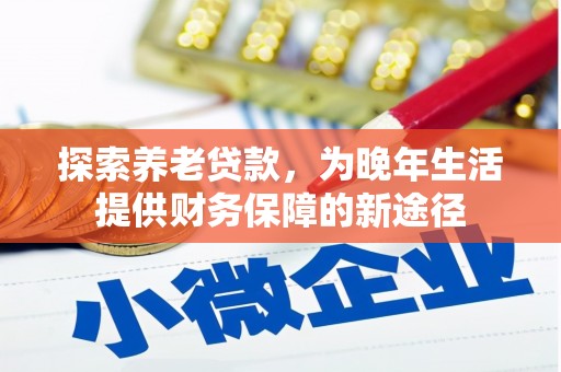 迎泽探索养老贷款，为晚年生活提供财务保障的新途径