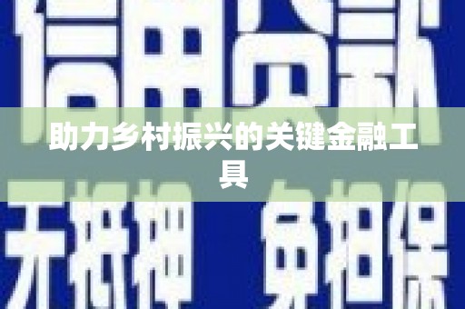 迎泽助力乡村振兴的关键金融工具