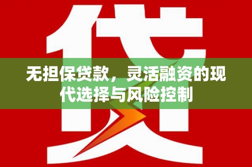 迎泽无担保贷款，灵活融资的现代选择与风险控制