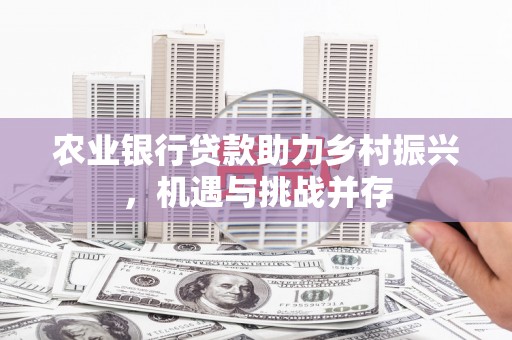 迎泽农业银行贷款助力乡村振兴，机遇与挑战并存