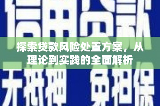 迎泽探索贷款风险处置方案，从理论到实践的全面解析