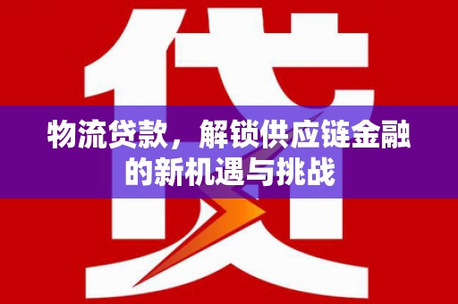 迎泽物流贷款，解锁供应链金融的新机遇与挑战