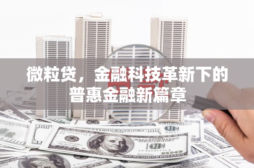 迎泽微粒贷，金融科技革新下的普惠金融新篇章