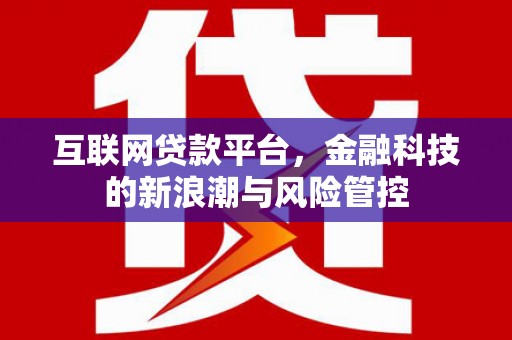 迎泽互联网贷款平台，金融科技的新浪潮与风险管控