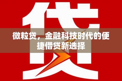 迎泽微粒贷，金融科技时代的便捷借贷新选择
