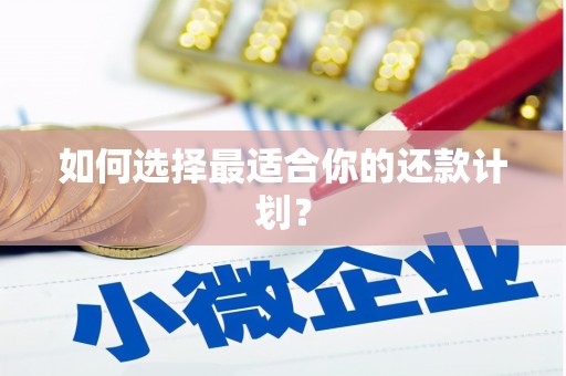 迎泽如何选择最适合你的还款计划？